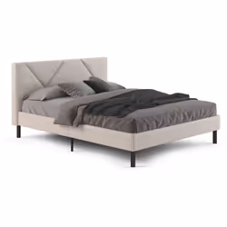 LETTO PIAZZA E MEZZA - Letto matrimoniale imbottito in tessuto lavabile, include una rete a doghe in legno con doppio rinforz ...