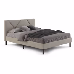 LETTO MATRIMONIALE - Letto matrimoniale imbottito in tessuto lavabile, include una rete a doghe in legno con doppio rinforzo ...