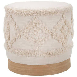 Pouf Khaled, Poltrona multiuso, Poltroncina sacco, Pouf poggiapiedi, 40x40 h40 cm, Bianco - Dmora