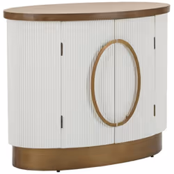 CREDENZA - Buffet da soggiorno, Madia da salotto, Dispensa da cucina, 79x48 h67 cm, Bianco e Marrone. STRUTTURA E UTILIZZO - ...