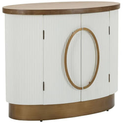 Credenza Kolinsky, Buffet da soggiorno, Madia da salotto, Dispensa da cucina, 79x48 h67 cm, Bianco e Marrone - Dmora
