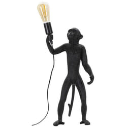 Dmora - Lampada da tavolo Piet, Luce da scrivania, Luminaria da ufficio, Lampada da lavoro, 26x34 h55 cm, Nero