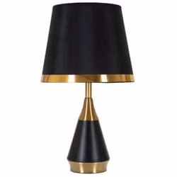 LAMPADA DA TAVOLO - Luce da scrivania, Luminaria da ufficio, Lampada da lavoro, 28x28 h50 cm, Nero e Oro. STRUTTURA E UTILIZZ ...
