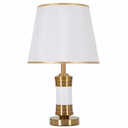 LAMPADA DA TAVOLO - Luce da scrivania, Luminaria da ufficio, Lampada da lavoro, 31x31 h52 cm, Bianco e Oro. STRUTTURA E UTILI ...