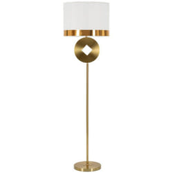 Dmora - Lampada da terra Telero, Luce da terra, Lampada da pavimento, Lampada a stelo, 40x40 h151 cm, Bianco e Oro