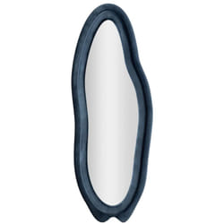Specchio Brione, Specchiera, Articolo d'arredo a muro, Decorazione con specchio, 40x4 h160 cm, Blu - Dmora