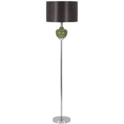 Dmora - Lampada da terra Stiviere, Luce da terra, Lampada da pavimento, Lampada a stelo, 40x40 h160 cm, Verde e Grigio