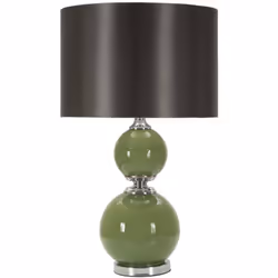 LAMPADA DA TAVOLO - Luce da scrivania , Luminaria da ufficio, Lampada da lavoro, 38x38 h65 cm, Verde e Grigio. STRUTTURA E UT ...