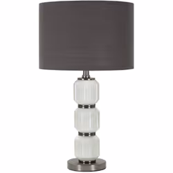 LAMPADA DA TAVOLO - Luce da scrivania , Luminaria da ufficio, Lampada da lavoro, 33x33 h57 cm, Bianco e Grigio. STRUTTURA E U ...