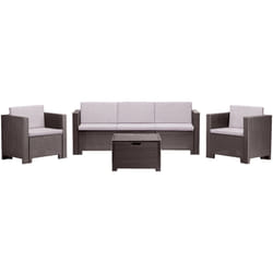 Set salotto da esterno Cameri, Salottino outdoor, Set da balcone o giardino, Composizione soggiorno per esterni, Made in Italy, Marrone - Dmora
