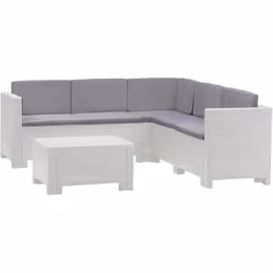 SET SALOTTO DA ESTERNO - Salottino outdoor, Set da balcone o giardino, Composizione soggiorno per esterni, Made in Italy, Bia ...