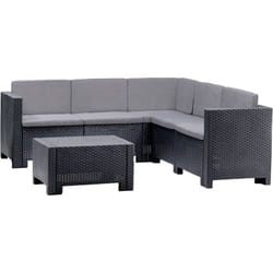Set salotto da esterno Camerota, Salottino outdoor, Set da balcone o giardino, Composizione soggiorno per esterni, Made in Italy, Antracite - Dmora