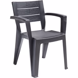 SEDIA DA ESTERNO - Seggiola da giardino, Seduta outdoor multiuso, Panchina da giardino, Made in Italy, 60x58 h79 cm, Antracit ...