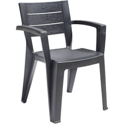 Sedia da esterno Camogli, Seggiola da giardino, Seduta outdoor multiuso, Panchina da giardino, Made in Italy, 60x58 h79 cm, Antracite - Dmora