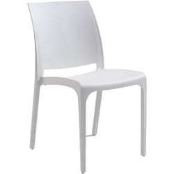 Sedia da esterno Camo, Seggiola da giardino, Seduta outdoor multiuso, Panchina da giardino, Made in Italy, 54x46 h80 cm, Bianco - Dmora
