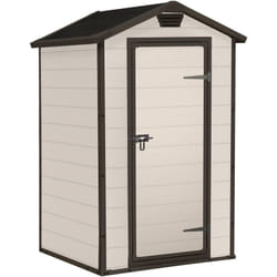 Casetta da giardino Cranbrook, Capanno da esterno, Rimessa da giardino, Ripostiglio per attrezzi, 129x103 h196 cm, Beige - Dmora