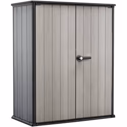 ARMADIO DA ESTERNO - Mobile outdoor, Mobiletto giardino multiuso, Contenitore per balcone o garage, 140x74 h170 cm, Grigio. S ...