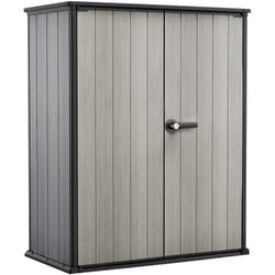 Armadio da esterno Digby, Mobile outdoor, Mobiletto giardino multiuso, Contenitore per balcone o garage, 140x74 h170 cm, Grigio - Dmora
