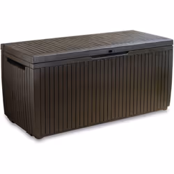 CASSAPANCA OUTDOOR - Baule da giardino, Contenitore da esterno, Panchina contenitore da esterno, 123x54 h57 cm, Marrone. STRU ...