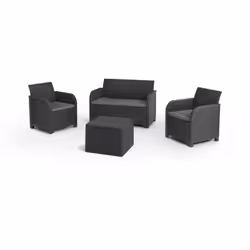 SET SALOTTO DA ESTERNO - Salottino outdoor, Set da balcone o giardino, Composizione soggiorno per esterni, 113x65 h74 cm, Ant ...