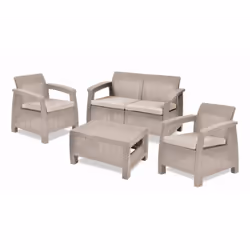 SET SALOTTO DA ESTERNO - Salottino outdoor, Set da balcone o giardino, Composizione soggiorno per esterni, 128x70 h79 cm, Bei ...