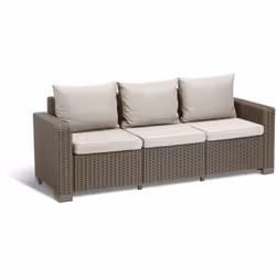 DIVANO DA ESTERNO - Sofà da giardino, Divanetto outdoor, Divano per terrazzo, 198x68 h72 cm, Tortora. STRUTTURA E UTILIZZO - ...