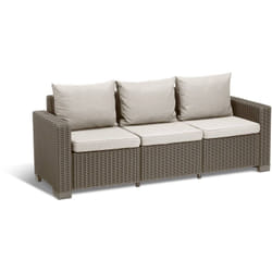 Divano da esterno Melfort, Sofà da giardino, Divanetto outdoor, Divano per terrazzo, 198x68 h72 cm, Tortora - Dmora