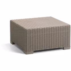TAVOLINO DA ESTERNO - Tavolo basso da giardino, Mobiletto outdoor multiuso, Mensola multifunzione, 68x68 h35 cm, Tortora. STR ...