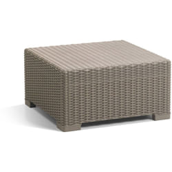 Tavolino da esterno Parksville, Tavolo basso da giardino, Mobiletto outdoor multiuso, Mensola multifunzione, 68x68 h35 cm, Tortora - Dmora