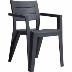 SET DI 6 SEDIE DA ESTERNO - Seggiola da giardino, Seduta outdoor multiuso, Panchina da giardino, 62x59 h79 cm, Antracite. STR ...