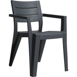 Set di 6 sedie da esterno Courtenay, Seggiola da giardino, Seduta outdoor multiuso, Panchina da giardino, 62x59 h79 cm, Antracite - Dmora