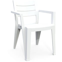 Set di 6 sedie da esterno Courtenay, Seggiola da giardino, Seduta outdoor multiuso, Panchina da giardino, 62x59 h79 cm, Bianco - Dmora