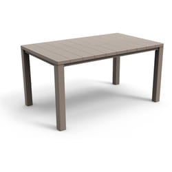 Tavolo da esterno Listowel, Base per picnic, Piano da pranzo da giardino, Banco outdoor multiuso, 147x90 h75 cm, Tortora - Dmora