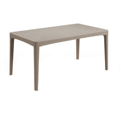 Tavolo da esterno Salmon, Base per picnic, Piano da pranzo da giardino, Banco outdoor multiuso, 160x90 h74 cm, Tortora - Dmora