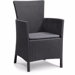 POLTRONA DA ESTERNO - Poltroncina da giardino, Seduta outdoor, Poltrona per esterni, 62x60 h89 cm, Antracite. STRUTTURA E UTI ...