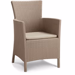 POLTRONA DA ESTERNO - Poltroncina da giardino, Seduta outdoor, Poltrona per esterni, 62x60 h89 cm, Tortora. STRUTTURA E UTILI ...