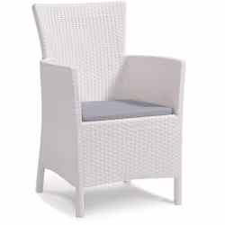 POLTRONA DA ESTERNO - Poltroncina da giardino, Seduta outdoor, Poltrona per esterni, 62x60 h89 cm, Bianco. STRUTTURA E UTILIZ ...