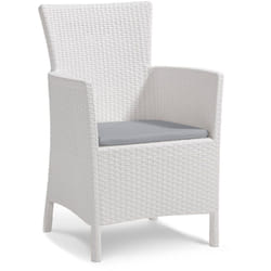 Poltrona da esterno Steinbach, Poltroncina da giardino, Seduta outdoor, Poltrona per esterni, 62x60 h89 cm, Bianco - Dmora