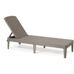 Lettino prendisole Glace, Sdraio da giardino, Letto pieghevole outdoor, Sedia reclinabile, 188x58 h29 cm, Tortora - Dmora