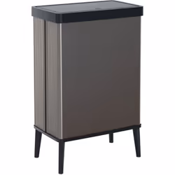 PATTUMIERA - Cestino portarifiuti, Bidone per raccolta differenziata, Mobile per spazzatura, 44x27 h69 cm, Grigio scuro. STRU ...