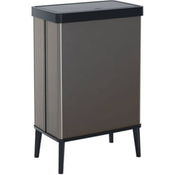 Dmora - Pattumiera Tofino, Cestino portarifiuti, Bidone per raccolta differenziata, Mobile per spazzatura, 44x27 h69 cm, Grigio scuro