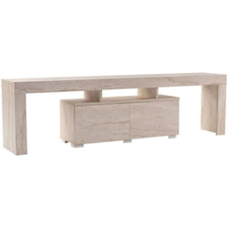 Dmora - Mobile porta tv Andarna, Credenza da soggiorno, Armadio basso per tv, Base parete attrezzata, 180x31 h50 cm, Beige