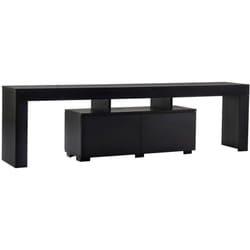 Mobile porta tv Andarna, Credenza da soggiorno, Armadio basso per tv, Base parete attrezzata, 180x31 h50 cm, Nero - Dmora