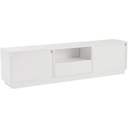 Dmora - Mobile porta tv Morrigan, Credenza da soggiorno, Armadio basso per tv, Base parete attrezzata, 160x30 h42 cm, Bianco