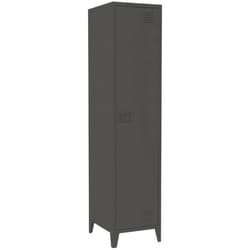 Mobile colonna Soleto, Pensile bagno o cucina, Armadio alto multifunzione, Mobiletto multiuso, 38x38 h180 cm, Ardesia - Dmora
