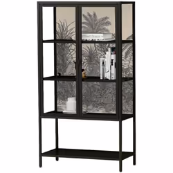 VETRINA - Credenza espositiva con 2 ante battenti, tre vani interni e uno esterno, rialzata da terra - Pratica struttura in m ...