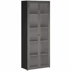 VETRINA - Credenza espositiva con 2 ante battenti, con cinque vani interni, rialzata da terra - Pratica struttura in metallo ...