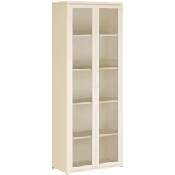 VETRINA - Credenza espositiva con 2 ante battenti, con cinque vani interni, rialzata da terra - Pratica struttura in metallo ...