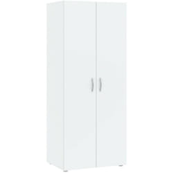 Guardaroba 2 ante Malvito, Mobile camera da letto, Cabina armadio portabiti, Armadio appendiabiti, 74x52 h179 cm, Bianco - Dmora