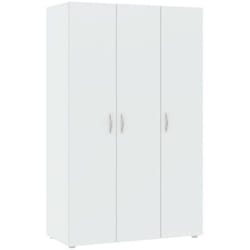 Guardaroba 3 ante Pettineo, Mobile camera da letto, Cabina armadio portabiti, Armadio appendiabiti, 111x52 h179 cm, Bianco - Dmora